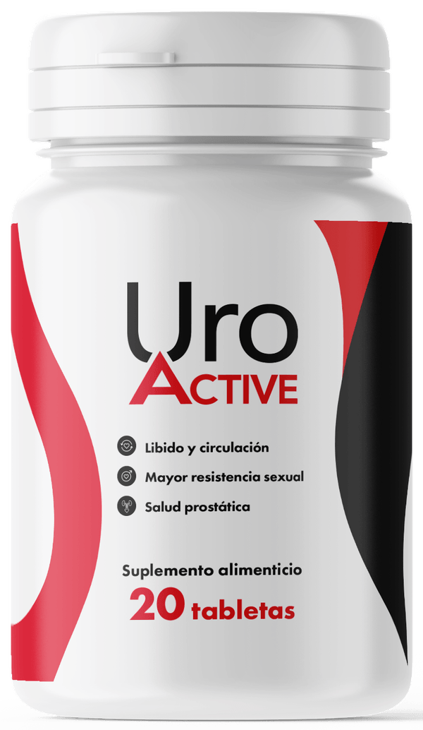 Uro Active, frasco de 20 cápsulas, etiqueta oficial para México
